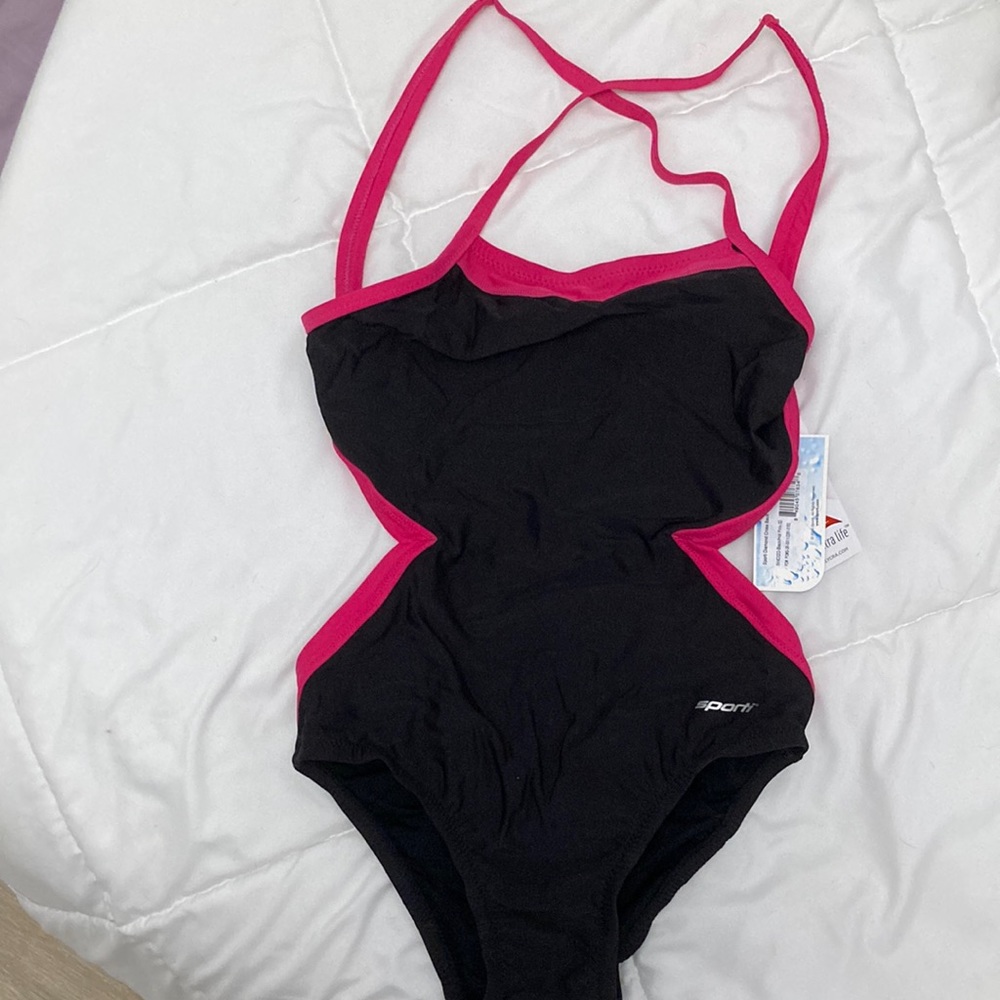 Sporti diamond cross back thin strap swimsuit. size 32 (competition swim sizes)